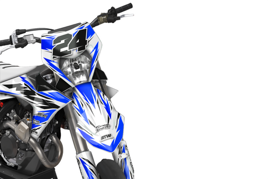 Kit déco Supermotard Tout Modèles - ATSM006 Bleu