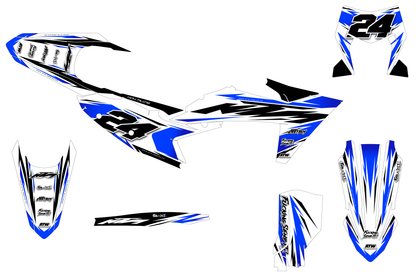 Supermoto Graphics Kit - All Models - ATSM006 Blue