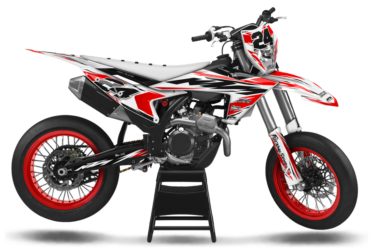Supermoto Graphics Kit - All Models - ATSM006 Red