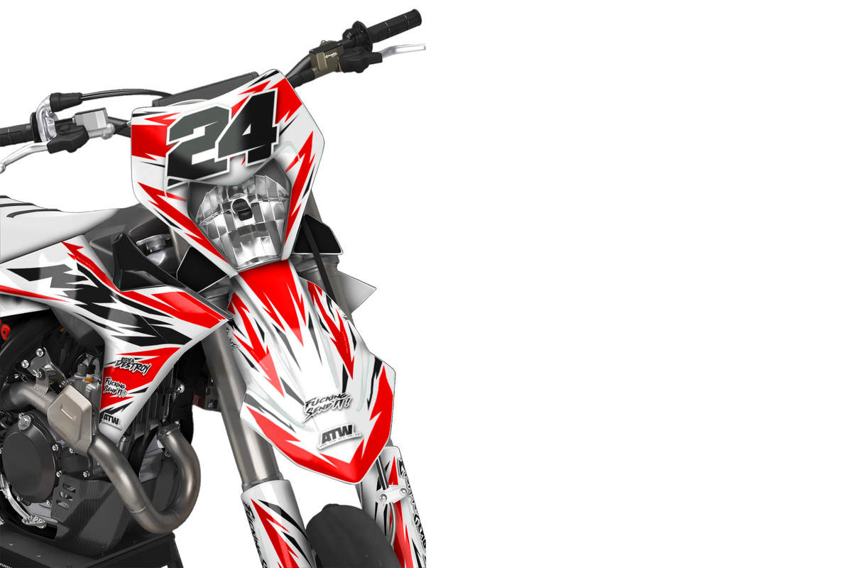 Supermoto Graphics Kit - All Models - ATSM006 Red