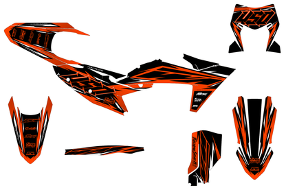 Kit déco Supermotard Tout Modèles - ATSM007 Orange