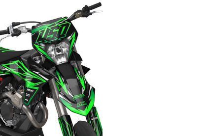 Kit déco Supermotard Tout Modèles - ATSM007 Vert