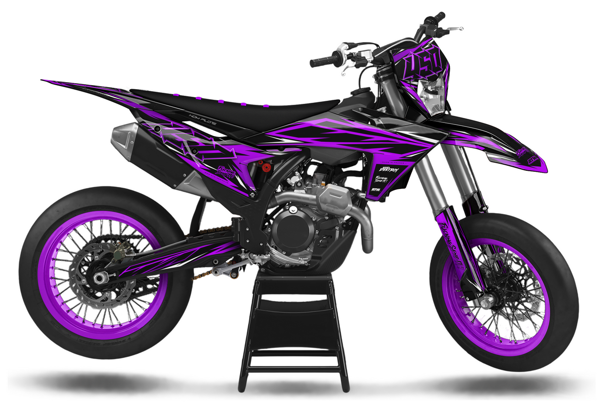 Kit déco Supermotard Tout Modèles - ATSM007 Violet