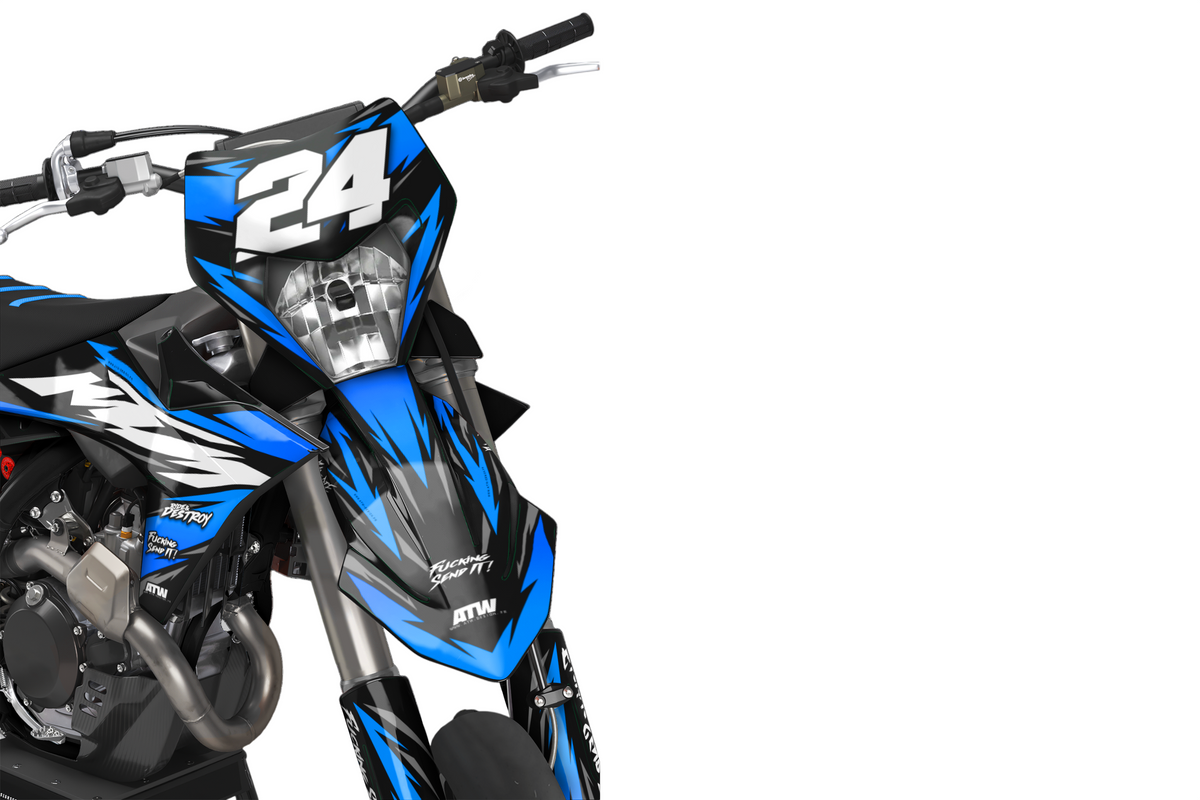 Kit déco Supermotard Tout Modèles - ATSM008 Bleu