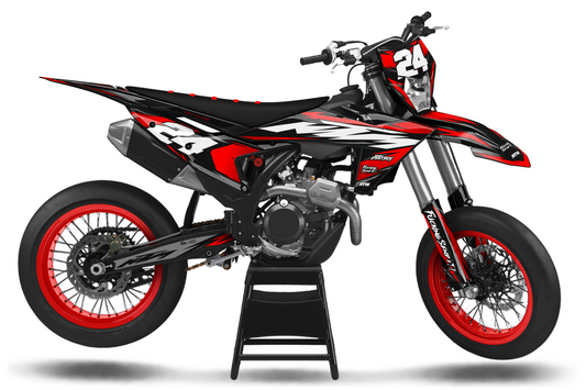 Kit déco Supermotard Tout Modèles - ATSM008 Rouge