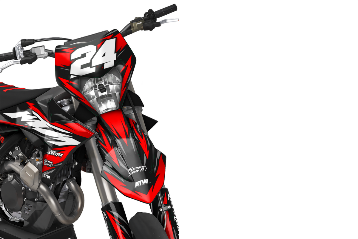 Kit déco Supermotard Tout Modèles - ATSM008 Rouge