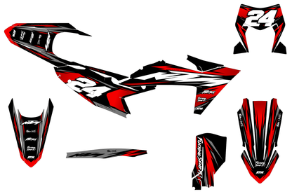 Kit déco Supermotard Tout Modèles - ATSM008 Rouge