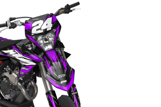 Kit déco Supermotard Tout Modèles - ATSM008 Violet