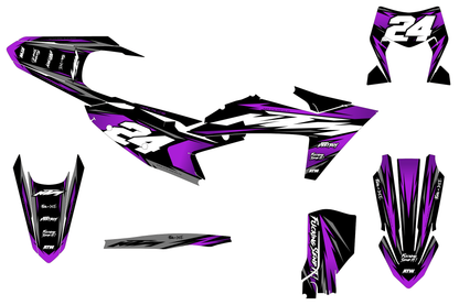 Kit déco Supermotard Tout Modèles - ATSM008 Violet