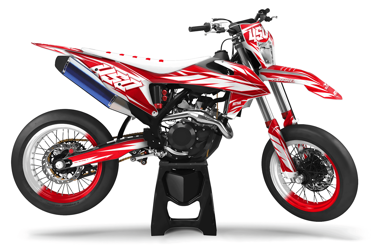 Kit déco Supermotard Tout Modèles - Crack Rouge