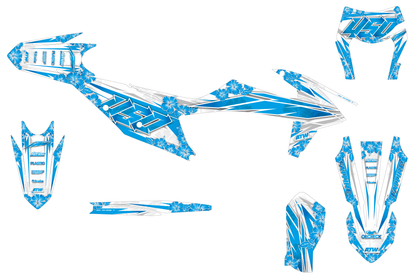 Kit déco Supermotard Tout Modèles - Flowers Bleu