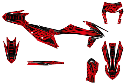 Kit déco Supermotard Tout Modèles - Flowers Rouge