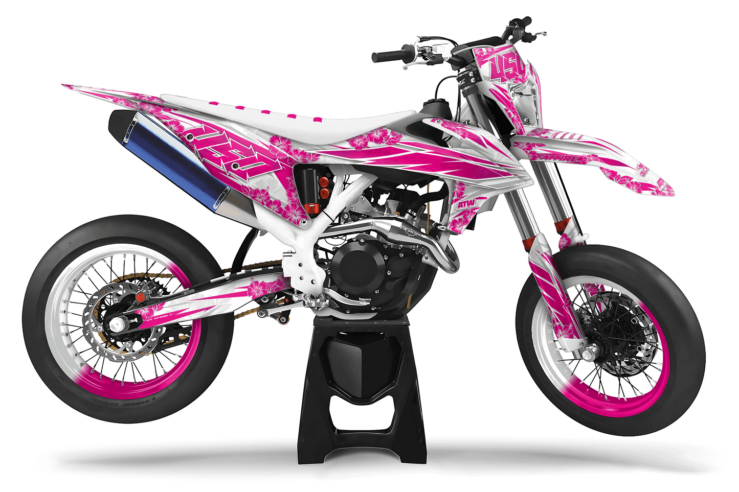 Kit déco Supermotard Tout Modèles - Flowers Rose