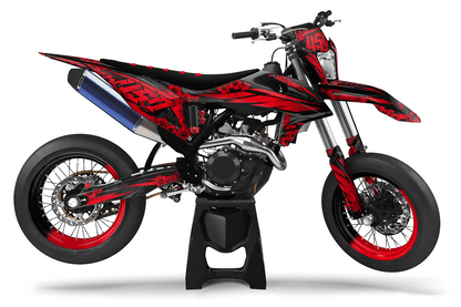 Kit déco Supermotard Tout Modèles - Flowers Rouge