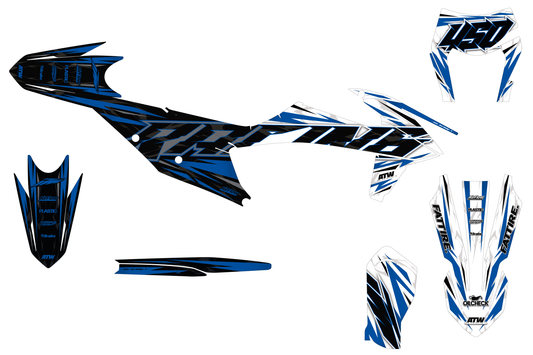 Kit déco Supermotard Tout Modèles - Half Bleu