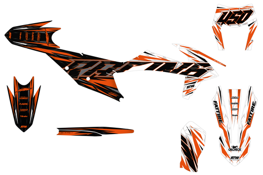 Kit déco Supermotard Tout Modèles - Half Orange