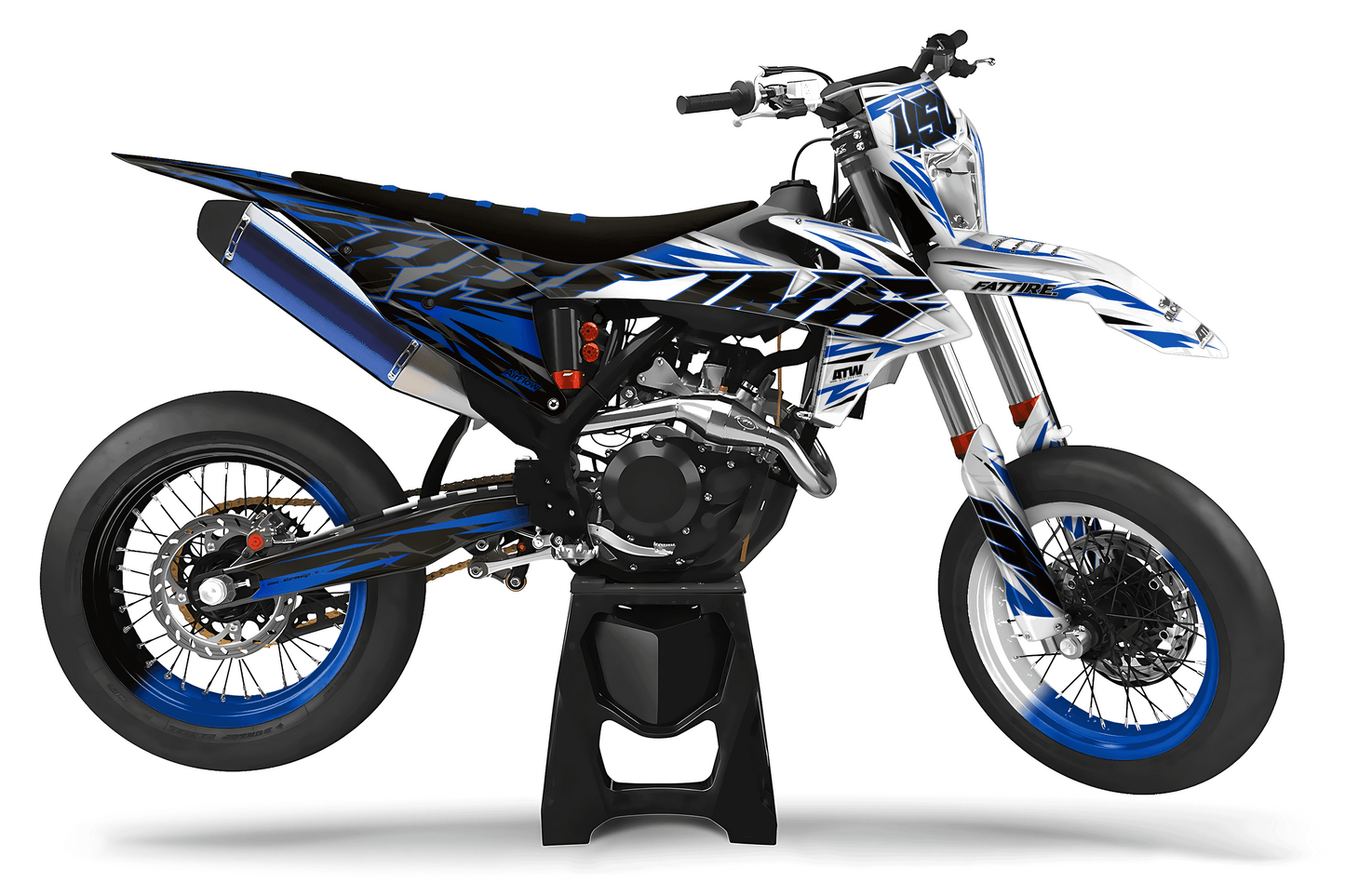 Kit déco Supermotard Tout Modèles - Half Bleu