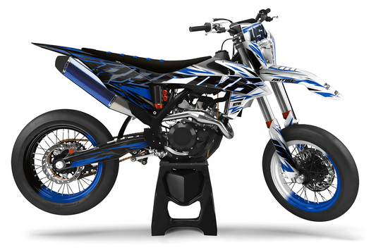 Kit déco Supermotard Tout Modèles - Half Bleu