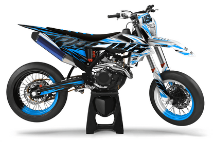 Kit déco Supermotard Tout Modèles - Half Cyan