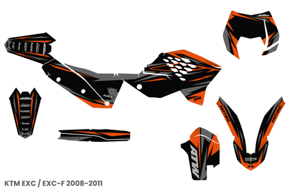 Kit déco Supermotard Tout Modèles - Royal Orange