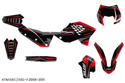 KTM 50 SX motocross graphics kit - Cutz Orange