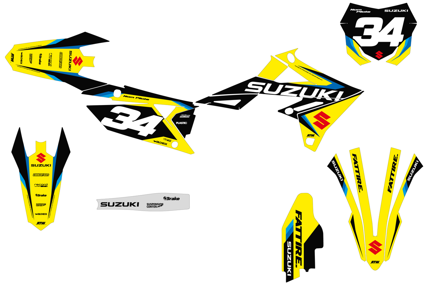 Kit déco Suzuki RM-Z - SZMX005 Jaune