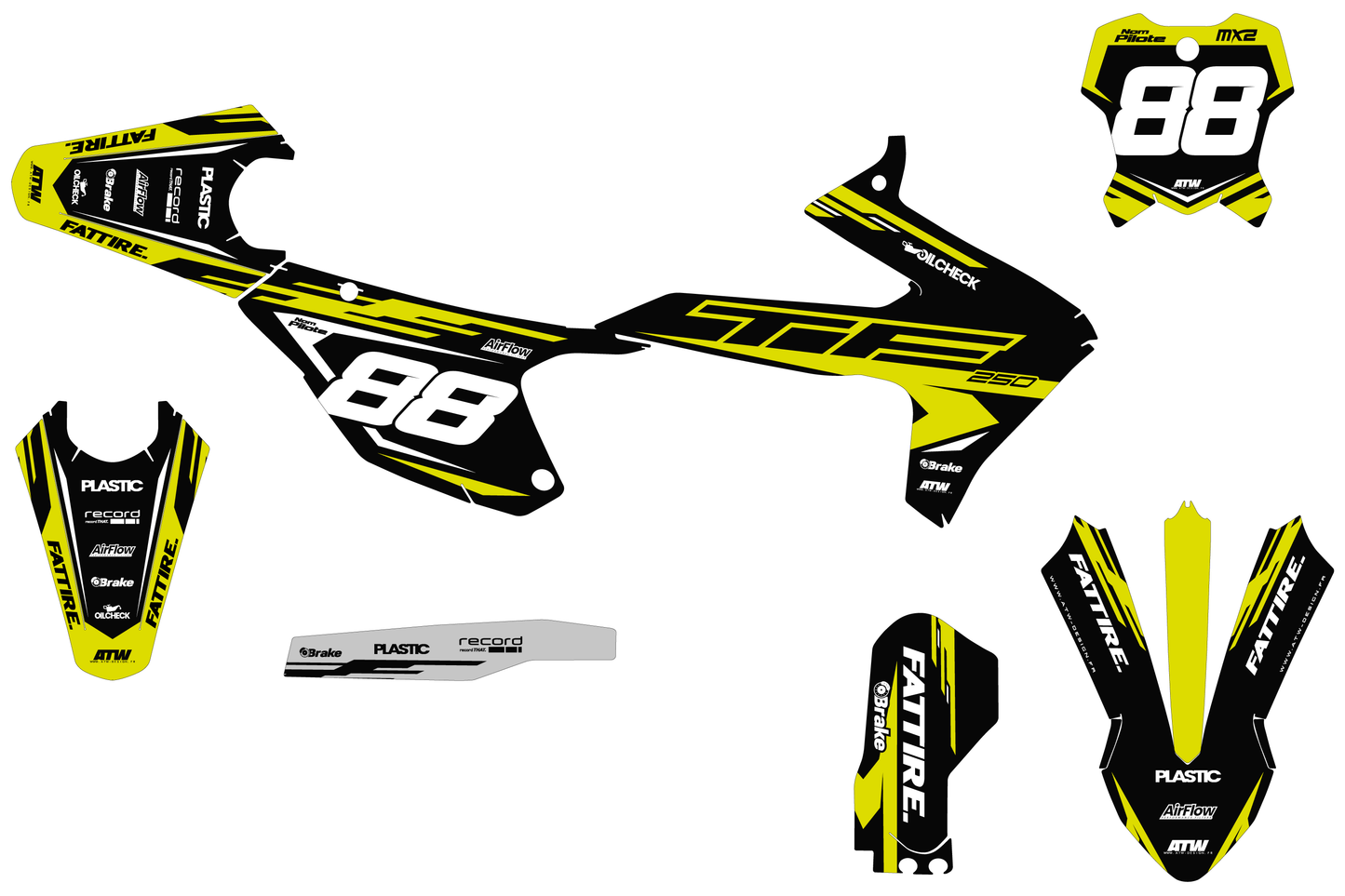 Kit déco Triumph TFX/TFE - TFMX001 Jaune