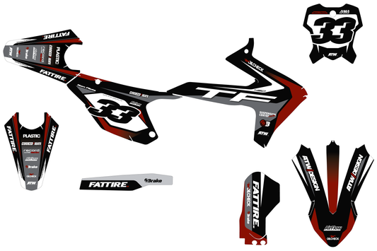 Kit déco Triumph TFX/TFE - TFMX002 Rouge