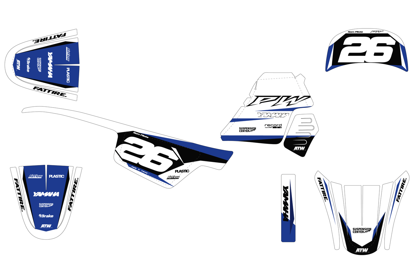 Kit déco Yamaha PW 50 - YM5PW002 Blanc