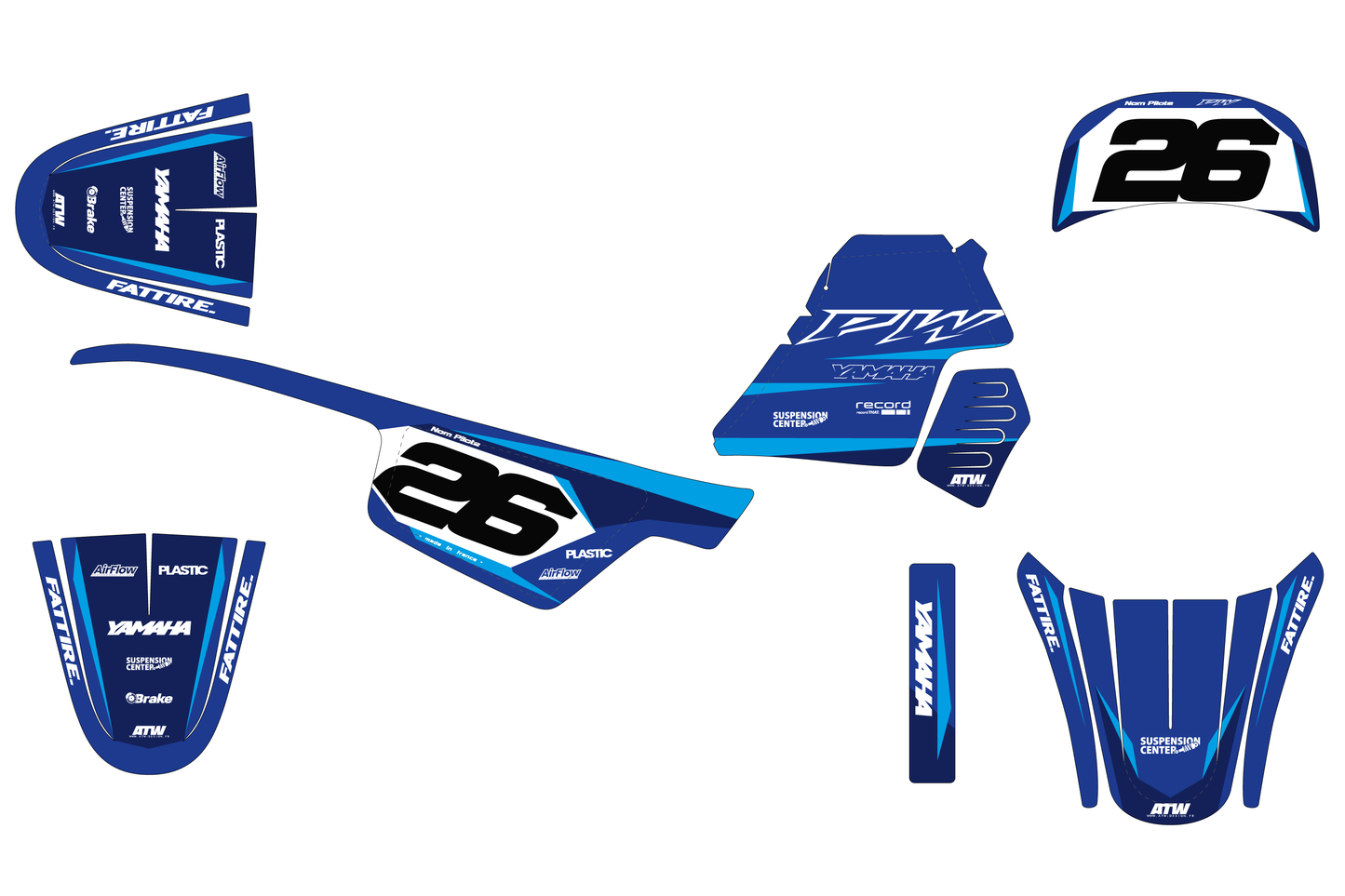 Kit déco Yamaha PW 50 - YM5PW002 Bleu