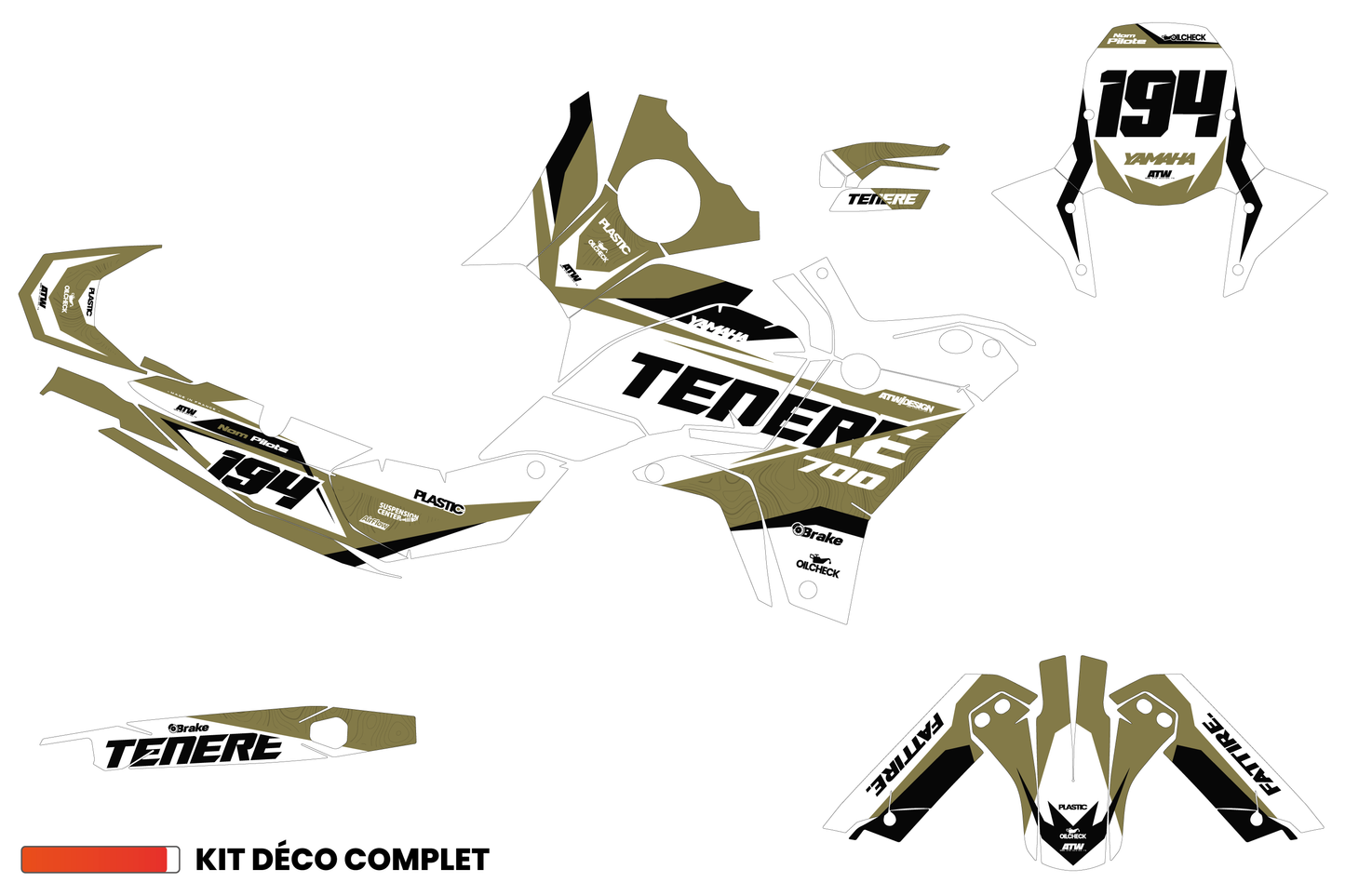 Kit déco Yamaha Tenere 700 - YMTR003 Vert