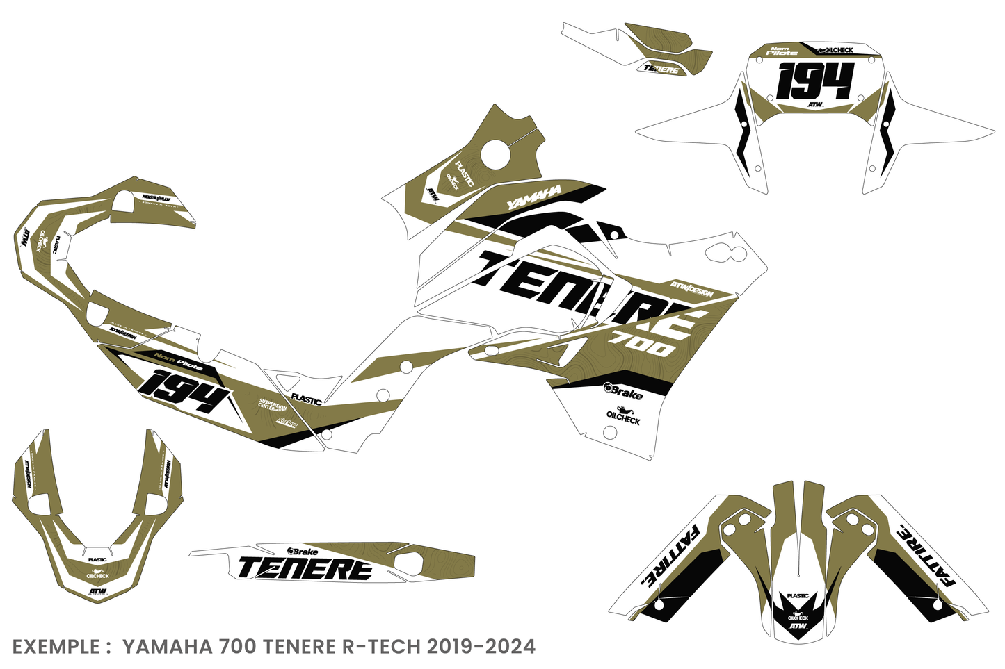 Kit déco Yamaha Tenere 700 - YMTR003 Vert