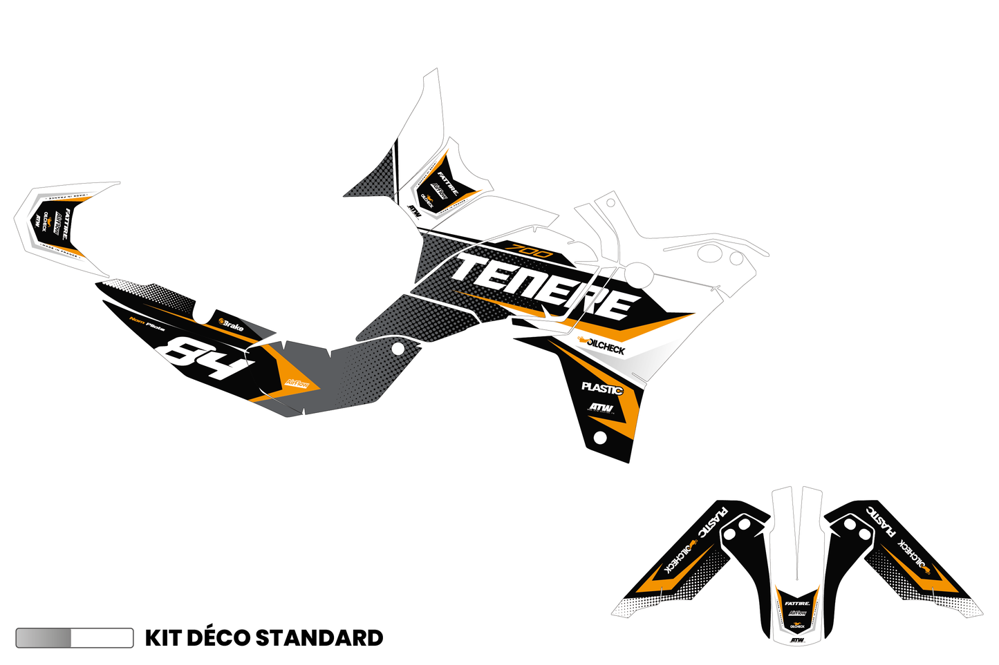 Kit déco Yamaha Tenere 700 - YMTR002 Blanc