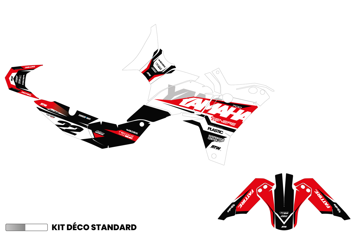 Kit déco Yamaha Tenere 700 - YMTR005 Rouge