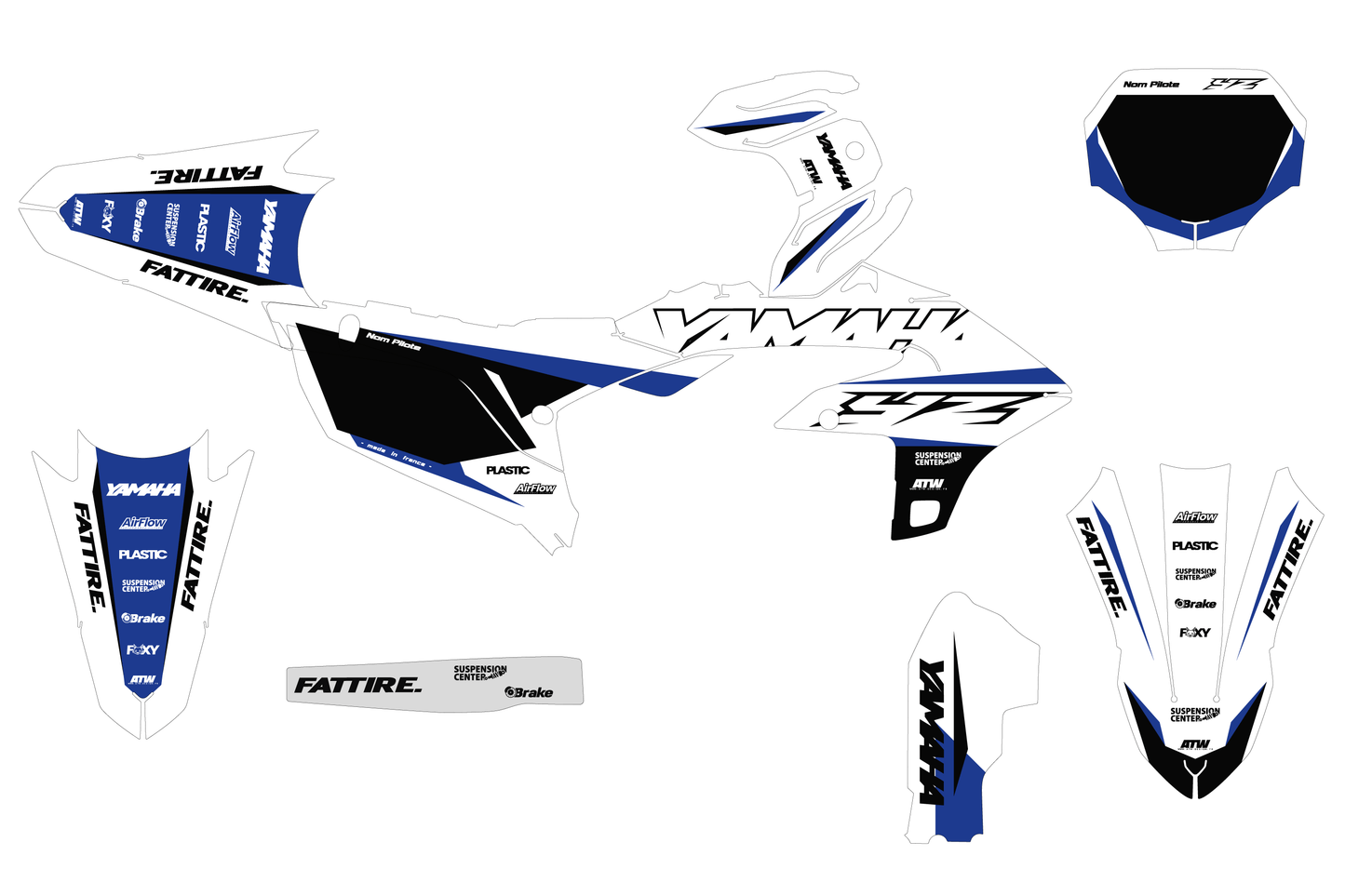Kit déco Yamaha YZF/WRF - YMXMX002 Blanc