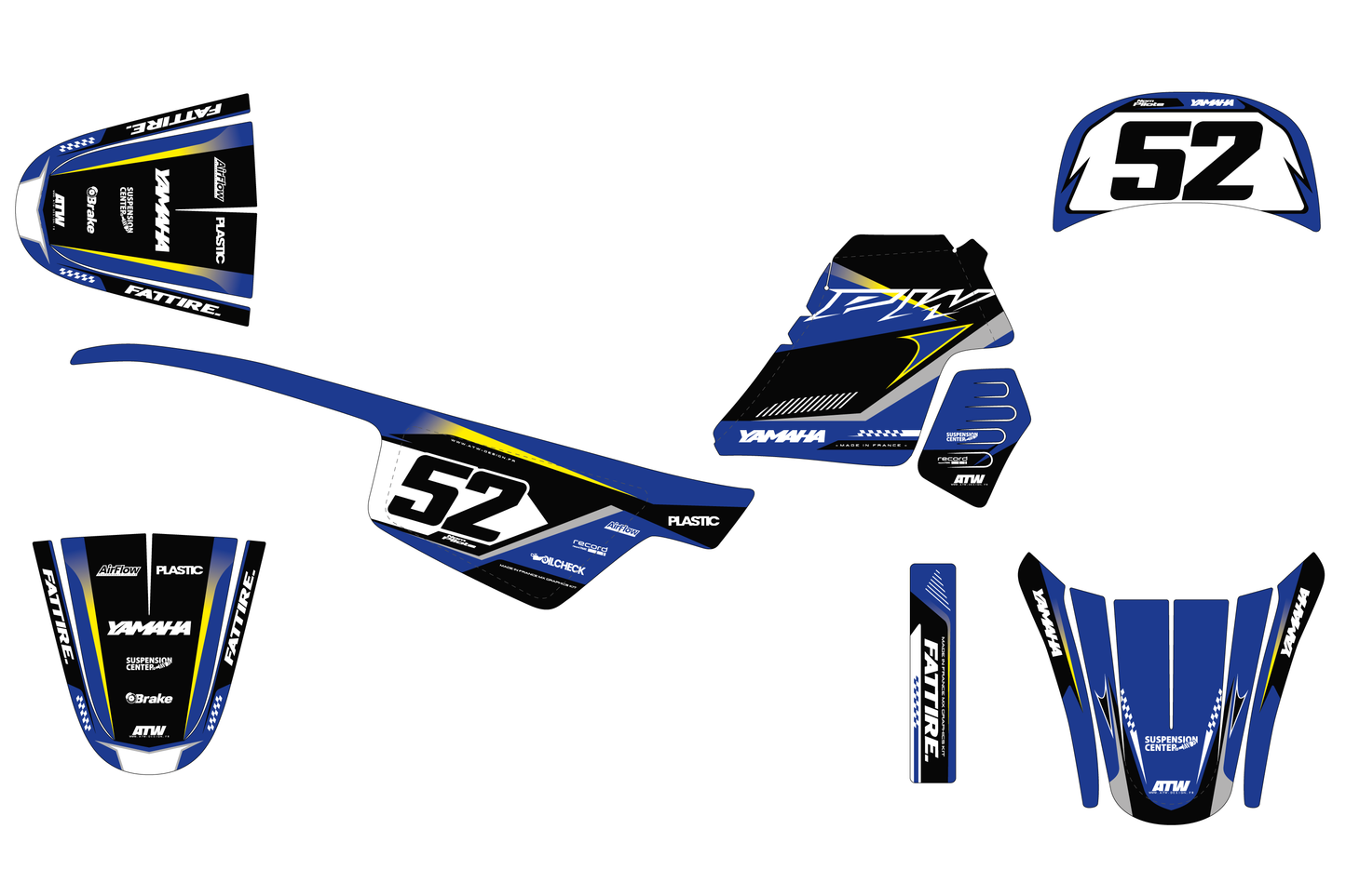 Kit déco Yamaha PW 50/PW 80 - YMPW003 Bleu