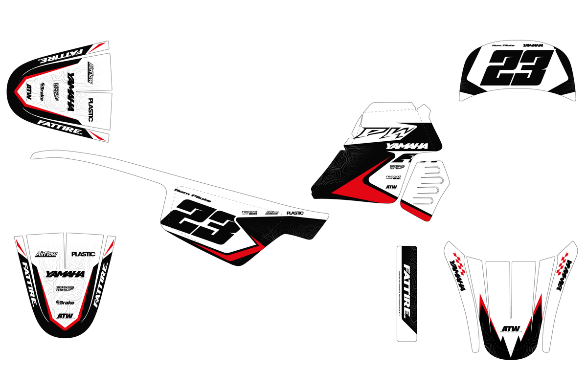 Kit déco Yamaha PW 50/PW 80 - YMPW006 Rouge