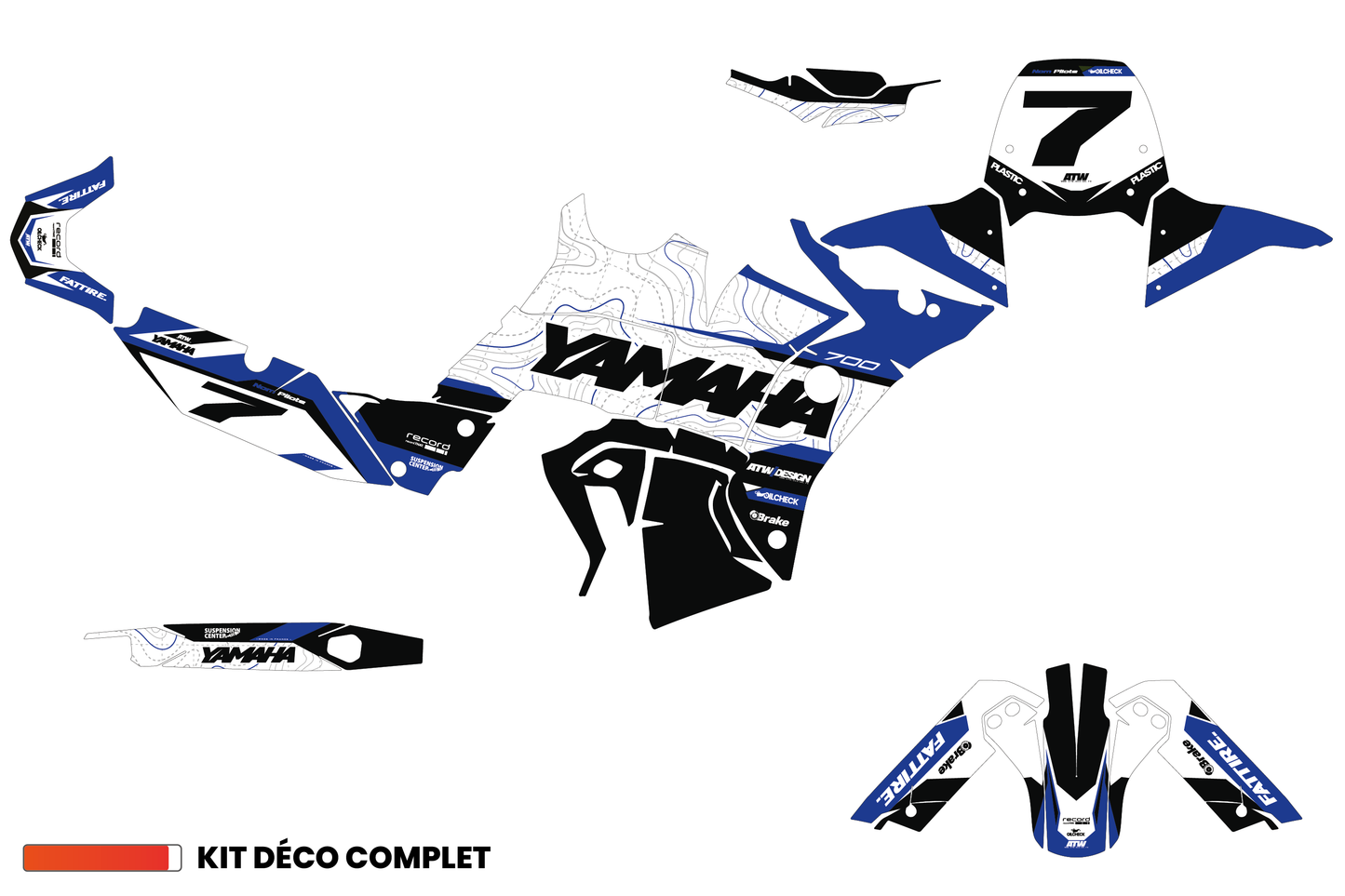 Kit déco Yamaha Tenere 700 World Raid - YMTW001 Bleu