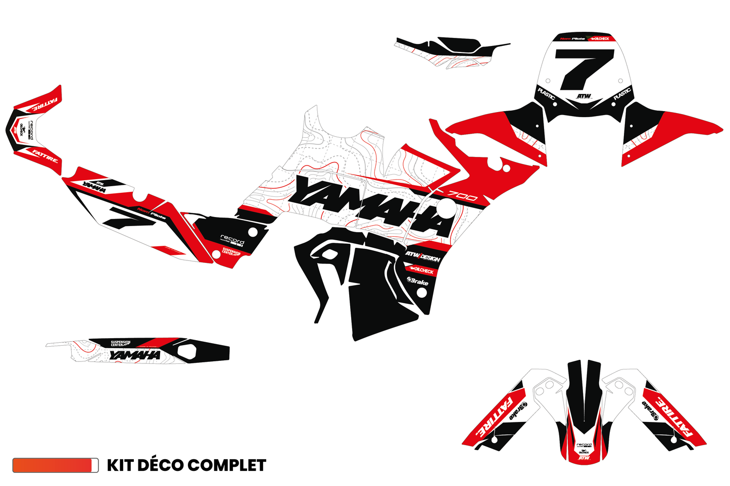 Kit déco Yamaha Tenere 700 World Raid - YMTW001 Rouge