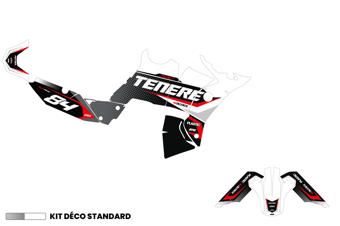 Kit déco Yamaha Tenere 700 World Raid - YMTW002 Rouge