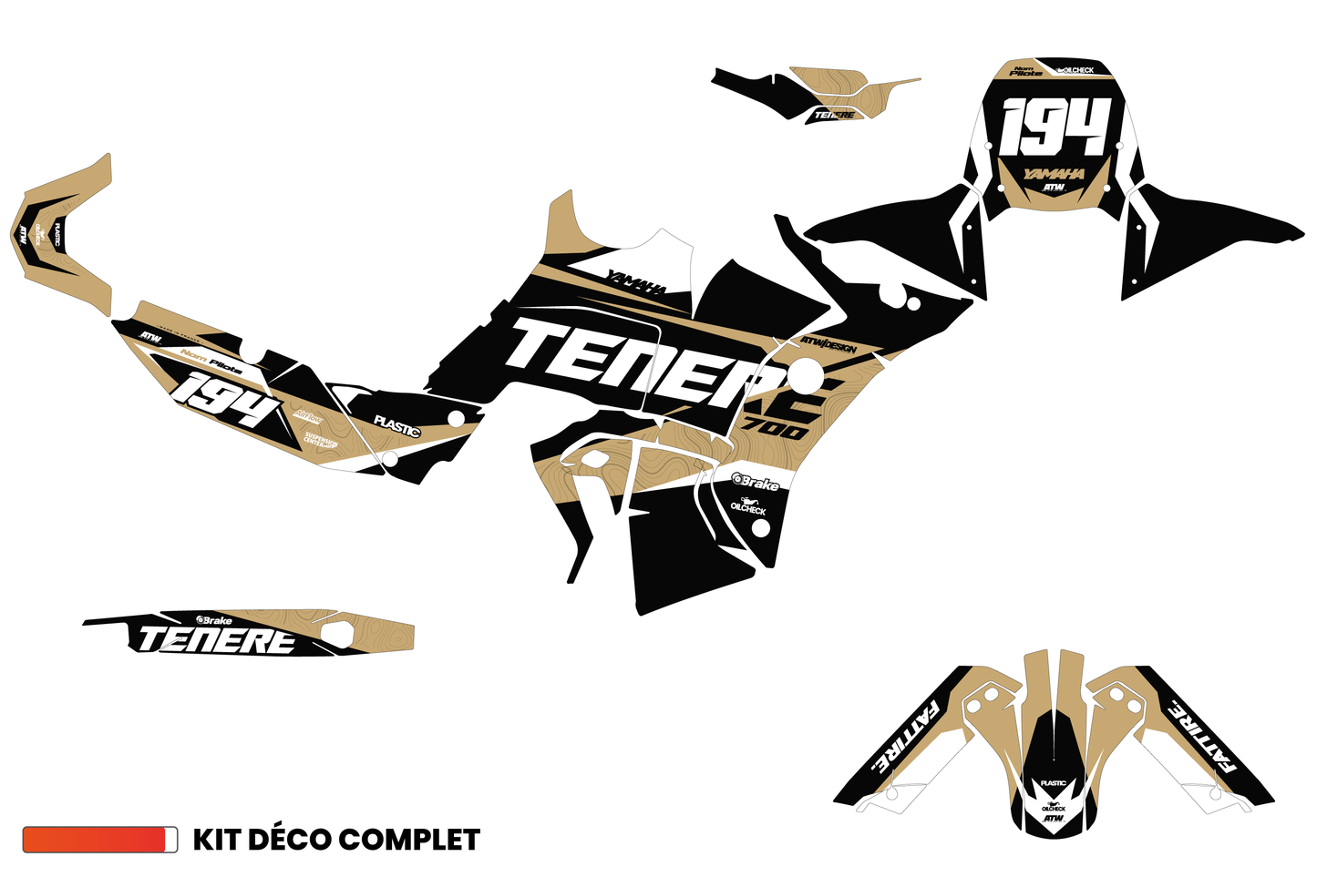 Kit déco Yamaha Tenere 700 World Raid - YMTW003 Beige