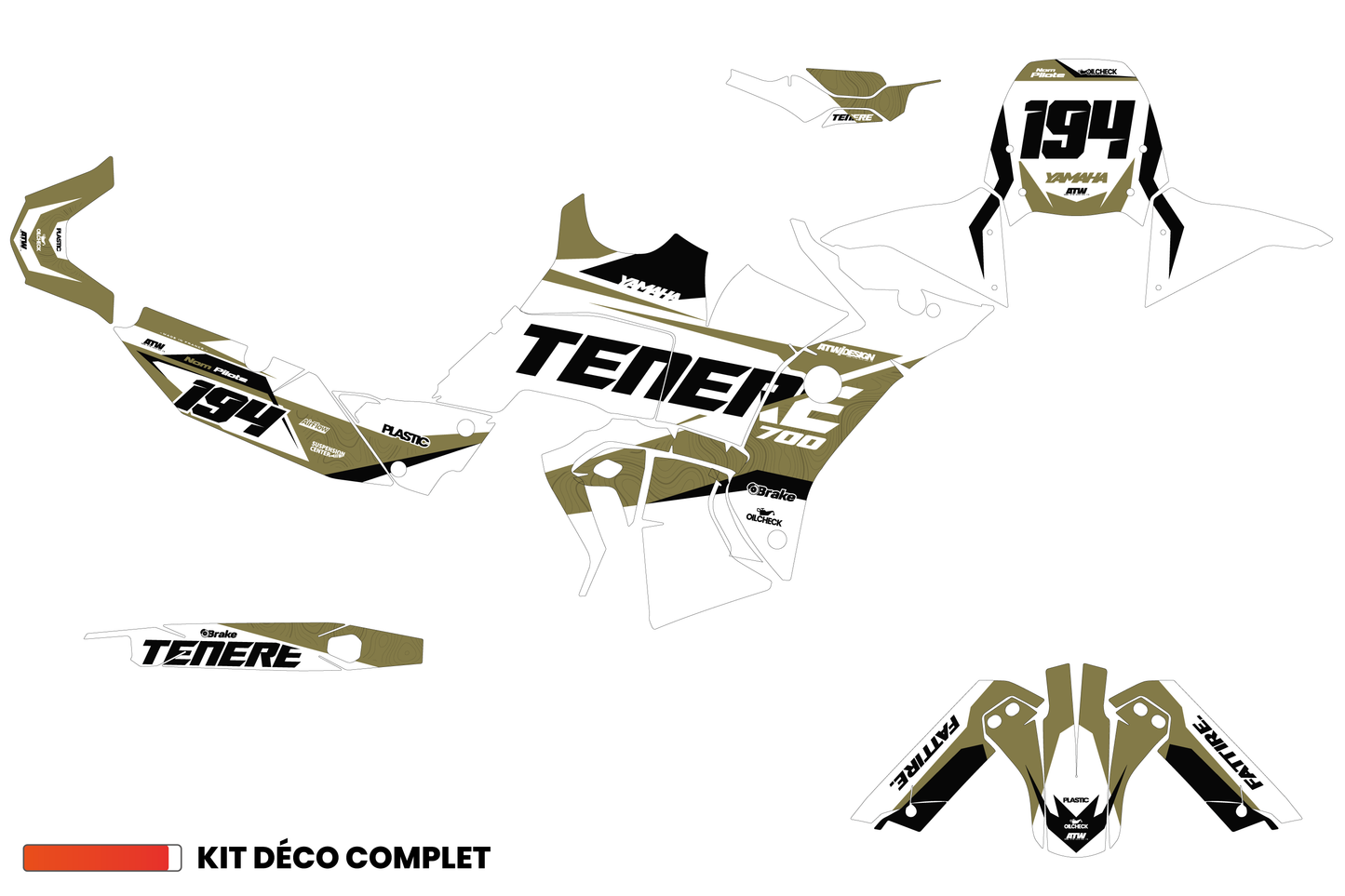 Kit déco Yamaha Tenere 700 World Raid - YMTW003 Vert