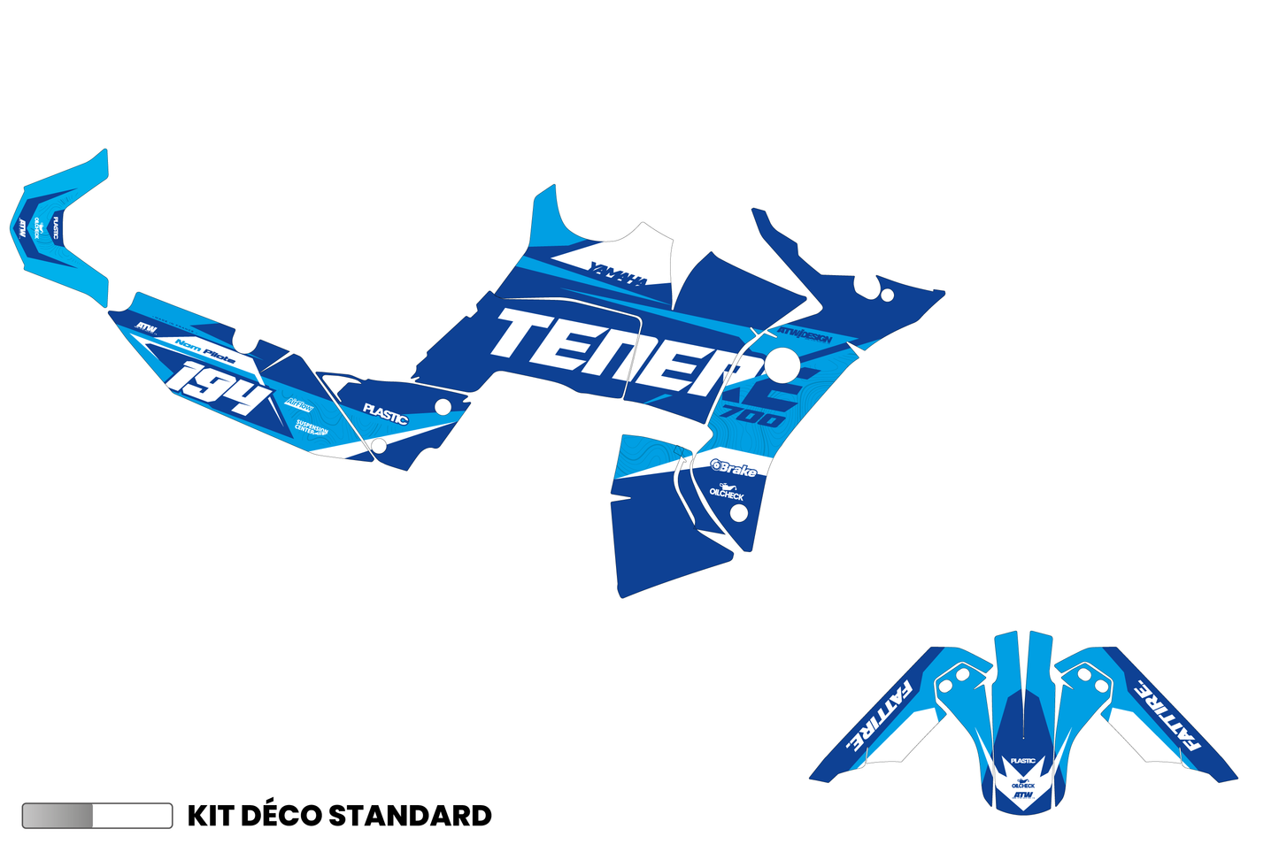 Kit déco Yamaha Tenere 700 World Raid - YMTW003 Bleu