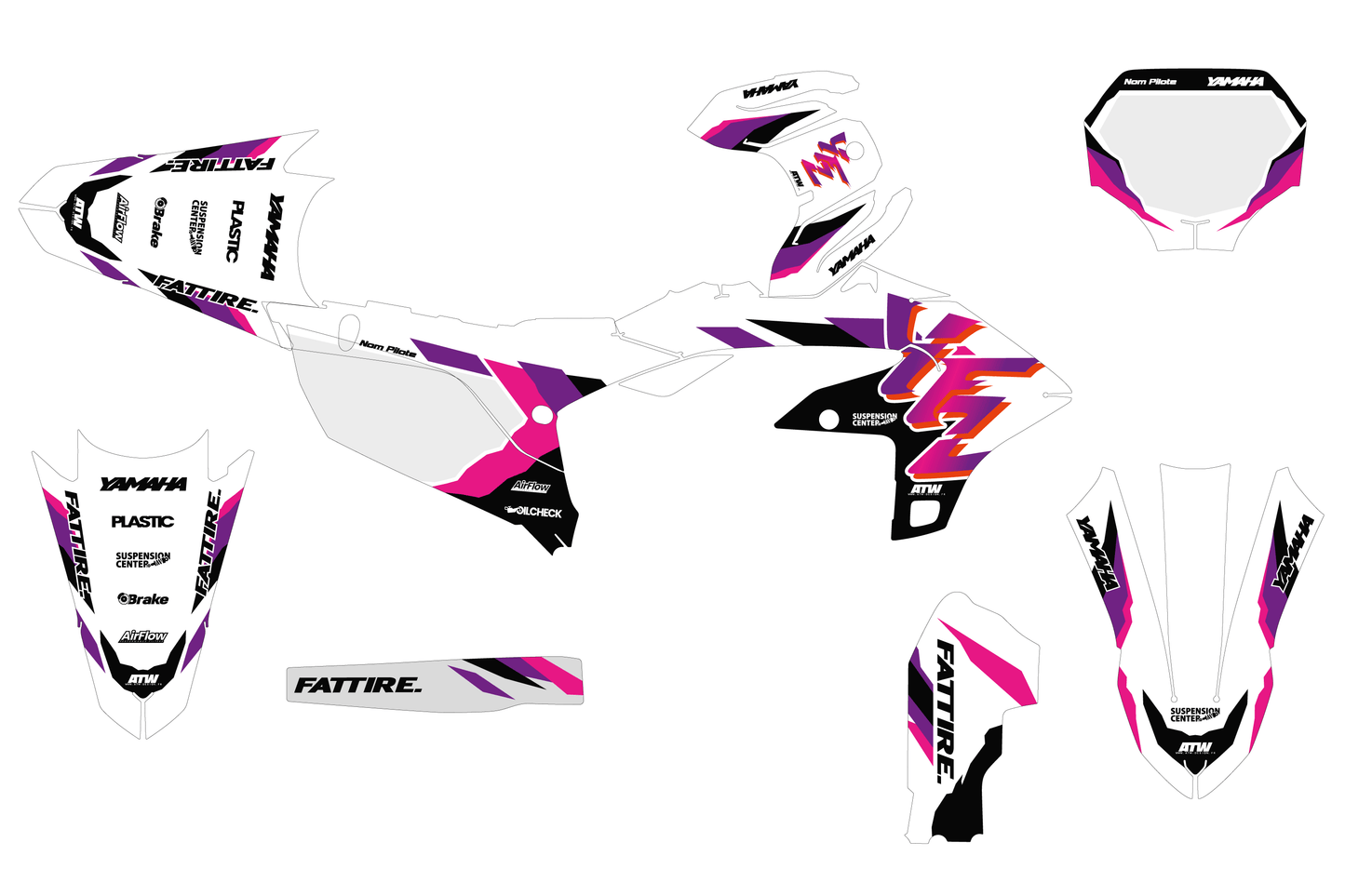 Kit déco Yamaha YZF/WRF - YMXMX007 Noir