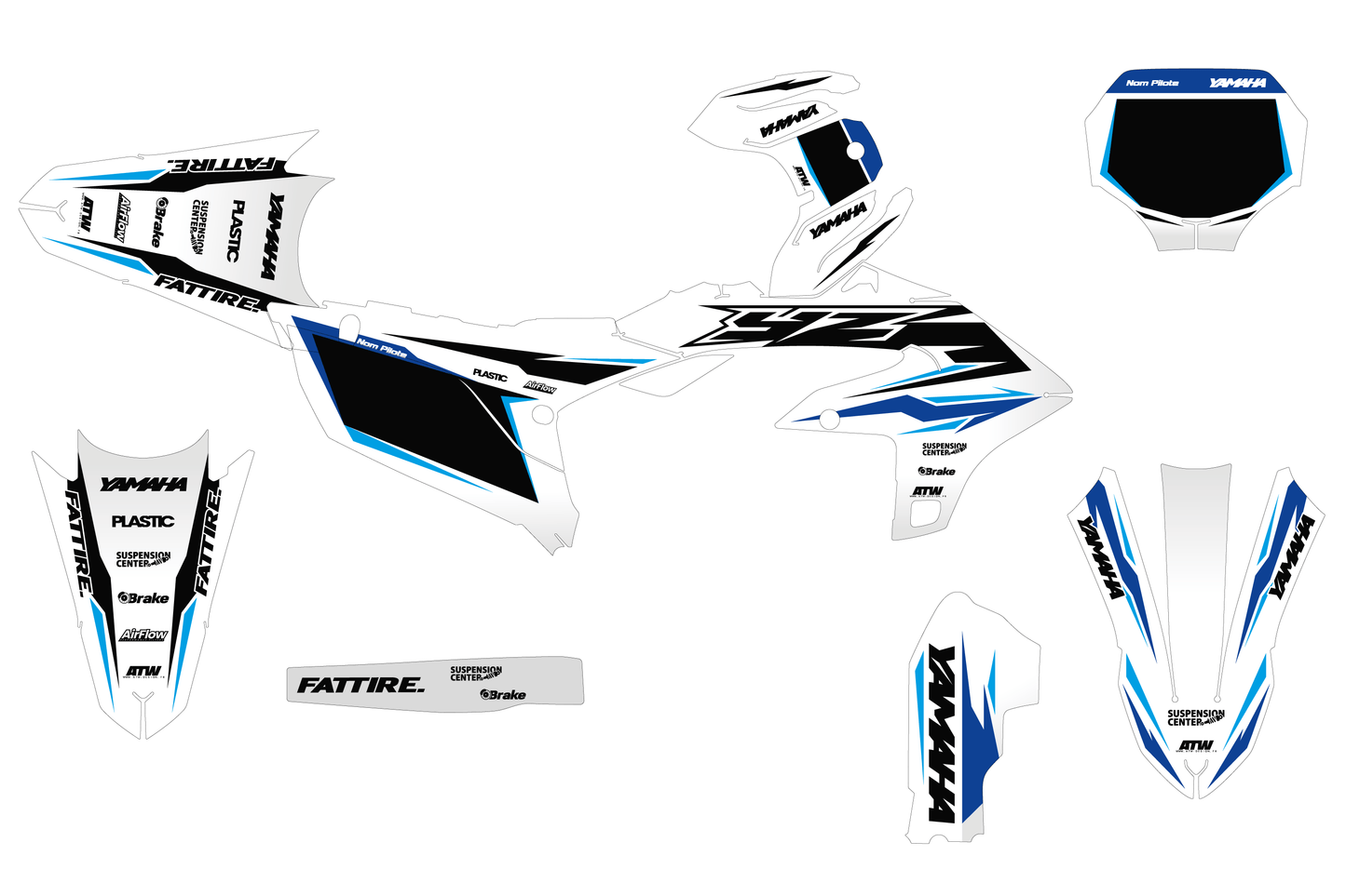 Kit déco Yamaha YZF/WRF - YMXMX009 Blanc