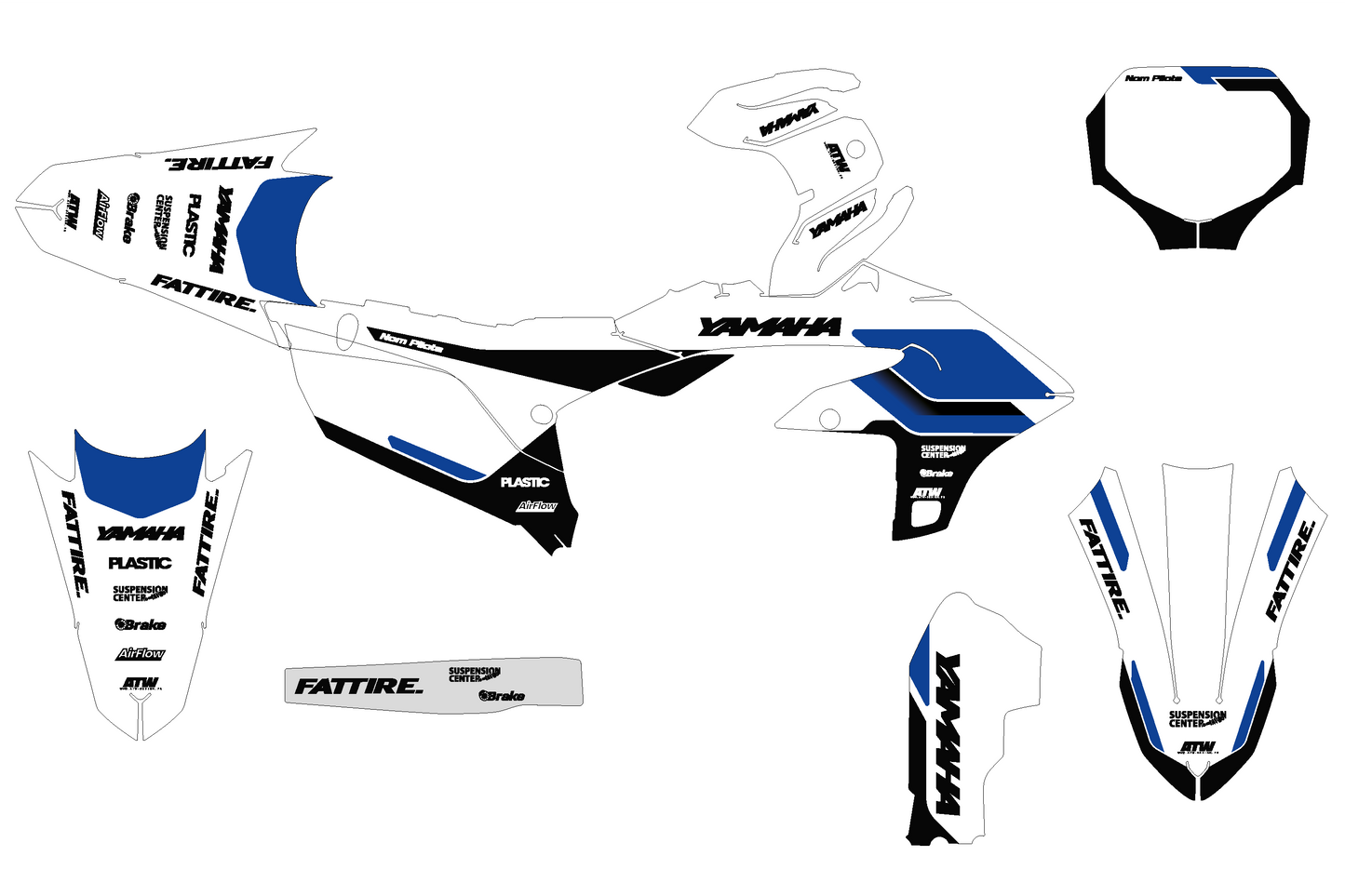Kit déco Yamaha YZF/WRF - YMXMX010 Bleu