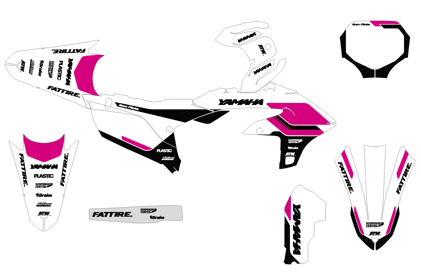 Kit déco Yamaha YZF/WRF - YMXMX010 Rose