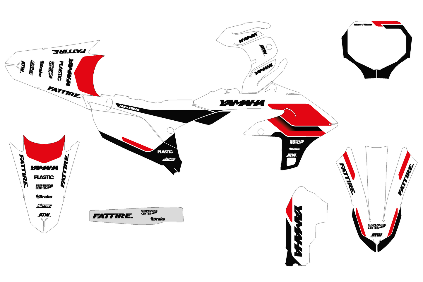Kit déco Yamaha YZF/WRF - YMXMX010 Rouge