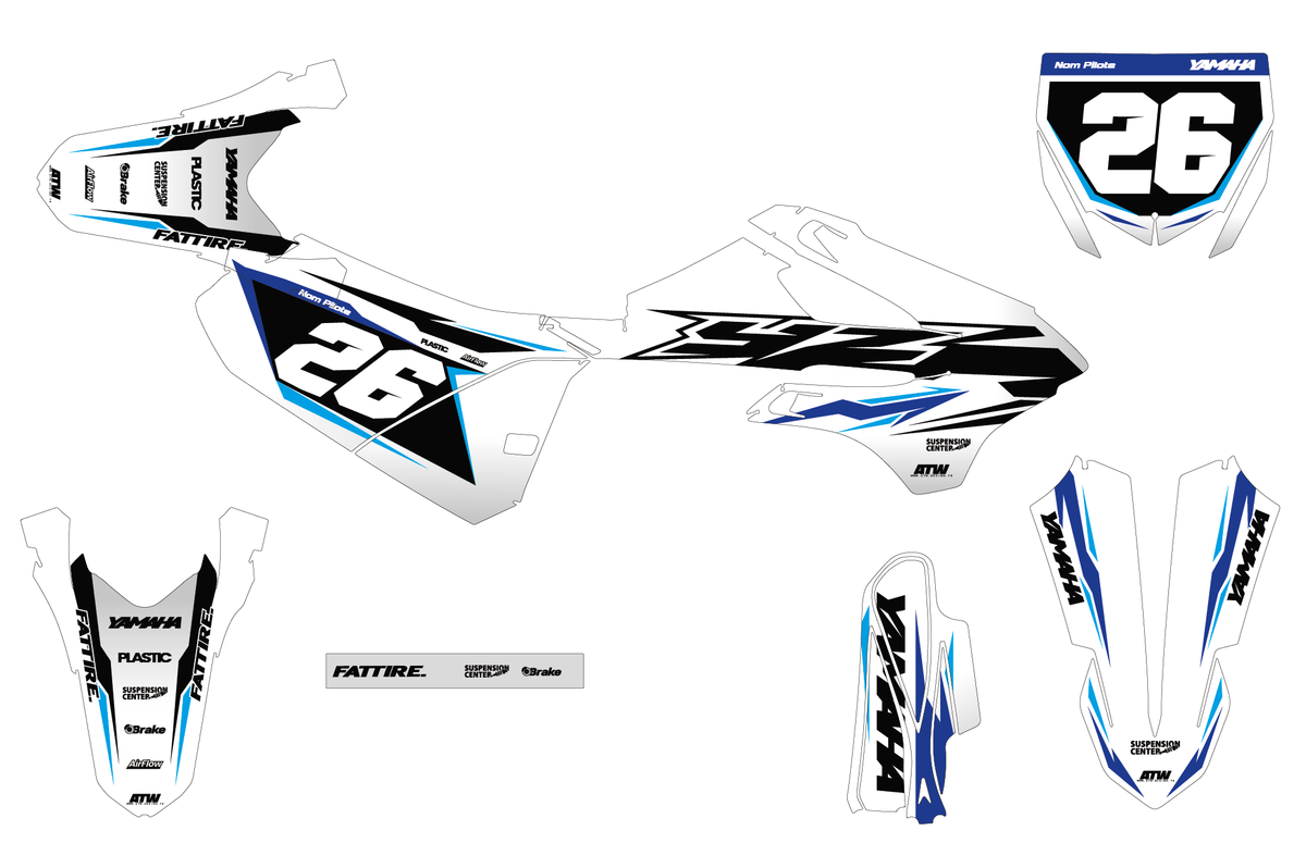 YAMAHA YZ 65/85 Dekor-Kit - YMMMX009 Weiß