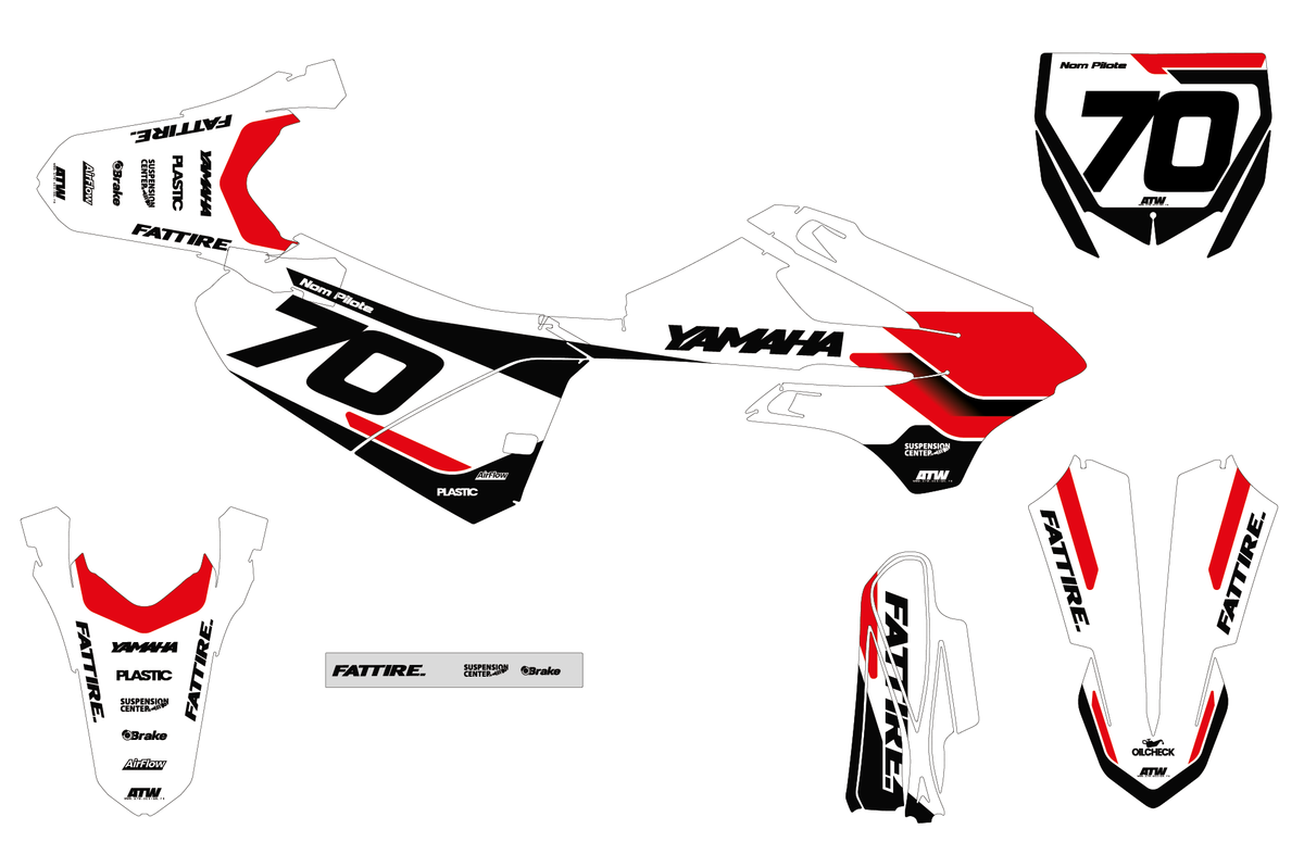 Kit de adhesivos YAMAHA YZ 65/85 - YMMMX010 Rojo